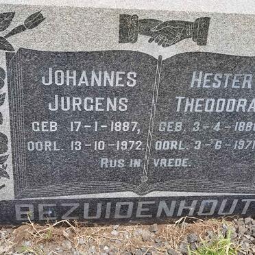 BEZUIDENHOUT Johannes Jurgens 1887-1972 &amp; Hester Theodora 1888-1971