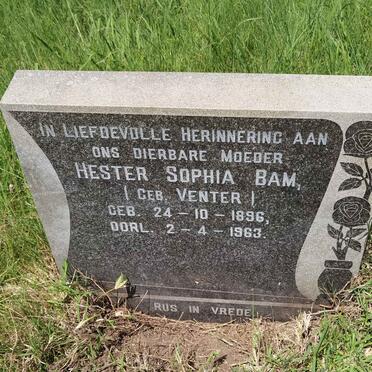BAM Hester Sophia nee VENTER 1896-1963