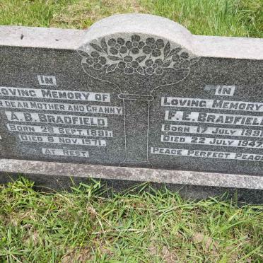 BRADFIELD F.E. 1891-1947 &amp;  A.B. 1891-1971