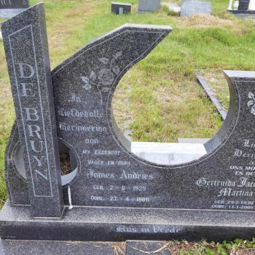 BRUYN James Andries, de 1929-1988 &amp; Gertruida Jacomiena Martina 1930-2008