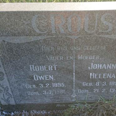 CROUS Robert Owen 1895-1981 &amp; Johanna Helena 1896-1942