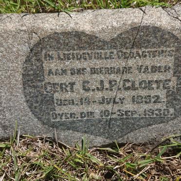 CLOETE Gert C.J.P. 1852-1930