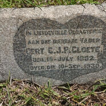 CLOETE Gert C.J.P. 1852-1930
