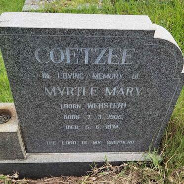 COETZEE Myrtle Mary nee WEBSTER 1906-1974