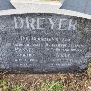 DREYER Hannes 1920-1989 &amp; Dolly 1912-1982