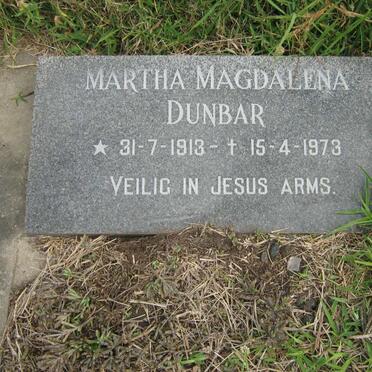 DUNBAR Martha Magdalena 1913-1973