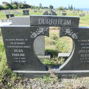 DURRHEIM Johannes Gustav 1912-1988 &amp; Olga Pauline 1920-1987