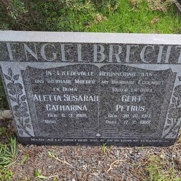 ENGELBRECHT Gert Petrus 1917-1982 & Aletta Susarah Catharina 1919-