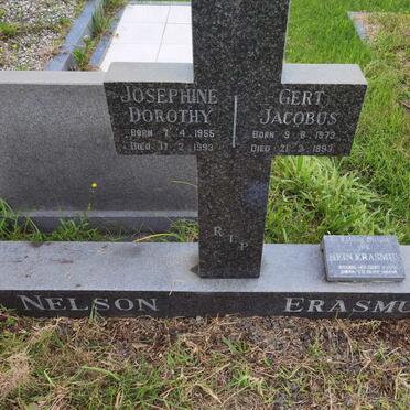 ERASMUS Josephine Dorothy nee NELSON 1955-1993 :: ERASMUS Gert Jacobus 1973-1993 :: ERASMUS Hein 1975-2004