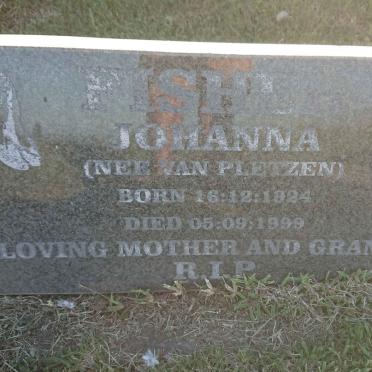 FISHER Johanna nee VAN PLETZEN 1924-1999
