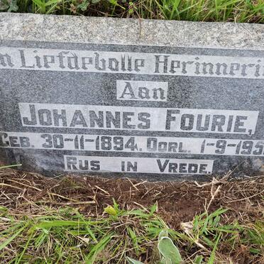 FOURIE Johannes 1894-1959