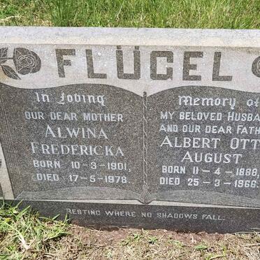 FLUGEL Albert Otto August 1888-1966 &amp; Alwina Fredericka 1901-1978