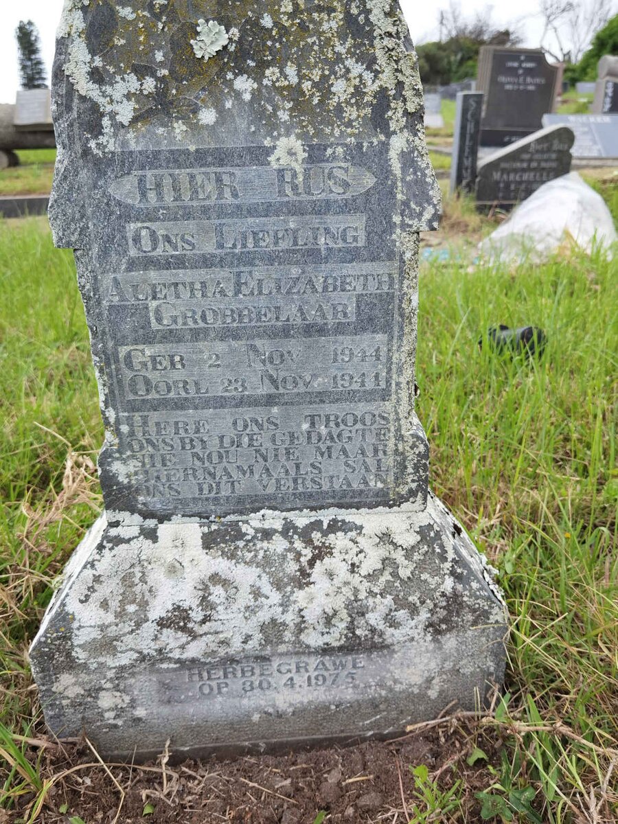 GROBBELAAR Aletha Elizabeth 1944-1944