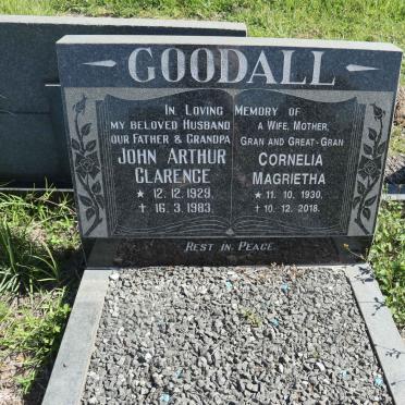 GOODALL John Arthur Clarence 1929-1983 &amp; Cornelia Magrietha 1930-2018