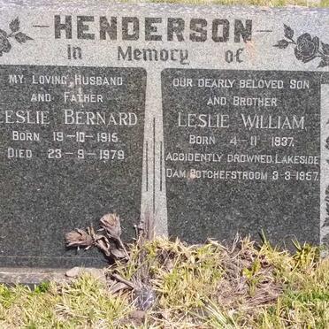 HENDERSON Leslie Bernard 1915-1979 :: HENDERSON Leslie William 1937-1957