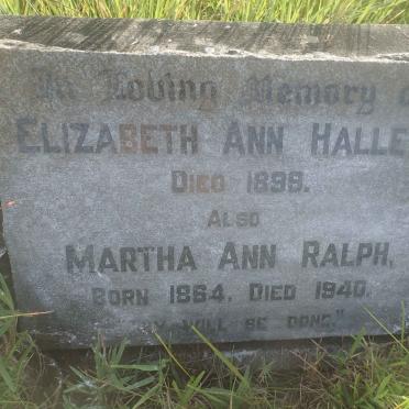 HALLETT Elizabeth Ann -1898 :: RALPH Martha Ann 1864-1940