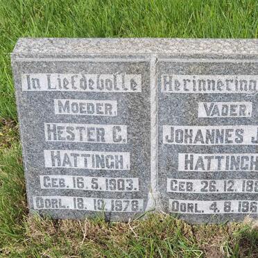 HATTINGH Johannes J.N. 1885-1965 J.N. & Hester C. 1903-1978