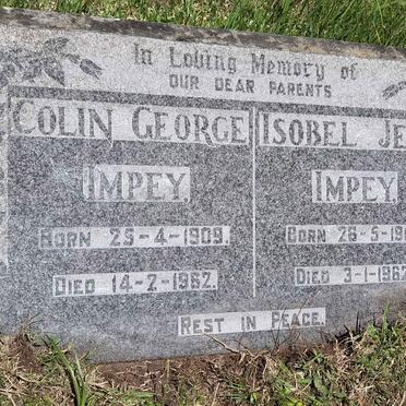 IMPEY Colin George 1909-1962 & Isobel Jean 1919-1962