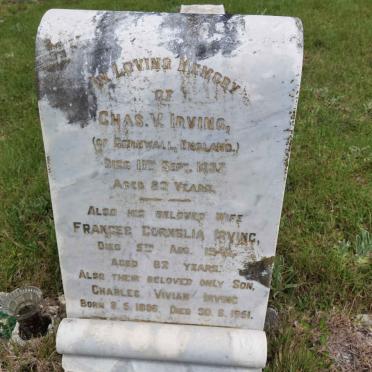 IRVING Chas. V. -1937 &amp; Frances Cornelia -1946  :: IRVING Charles Vivian 1896-1951