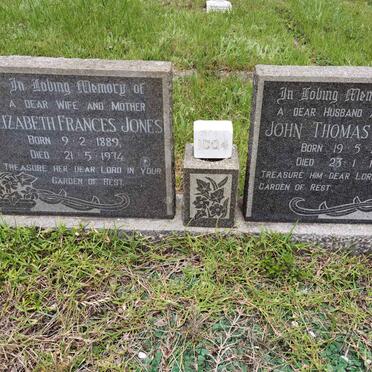 JONES John Thomas 1883-1966 :: JONES Elizabeth Frances 1889-1974