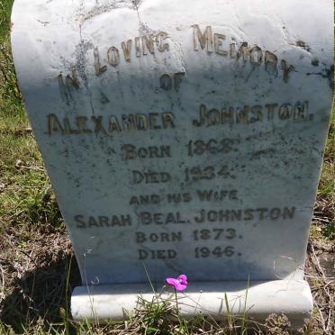 JOHNSTON Alexander 1868-1934 &amp; Sarah Beal 1873-1946