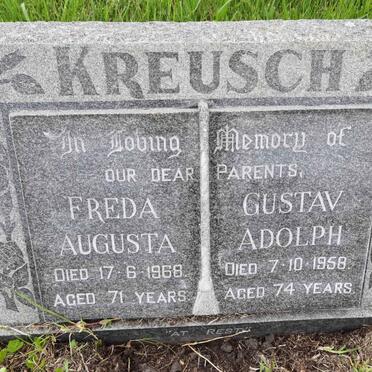 KREUSCH Gustav Adolph -1958 & Freda Augusta -1968