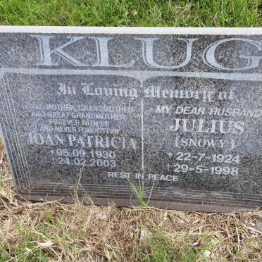 KLUG Julius 1924-1998 &amp; Joan Patricia 1930-2003