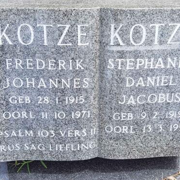 KOTZE Frederik Johannes 1915-1971 :: KOTZE Stephanes Daniel Jacobus 1919-1993