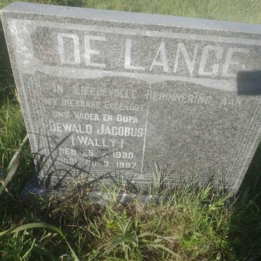 LANGE Dewald Jacobus, de 1930-1997