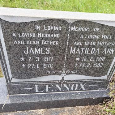 LENNOX James 1917-1976 &amp; Matilda Ann 1919-1993