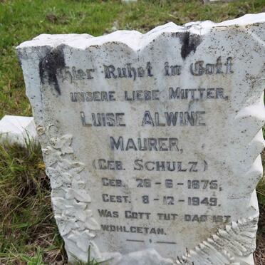 MAURER Luise Alwine nee SCHULZ 1875-1949
