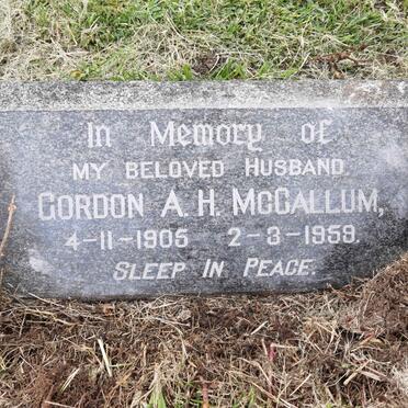 MCCALLUM Gordon A.H. 1905-1959
