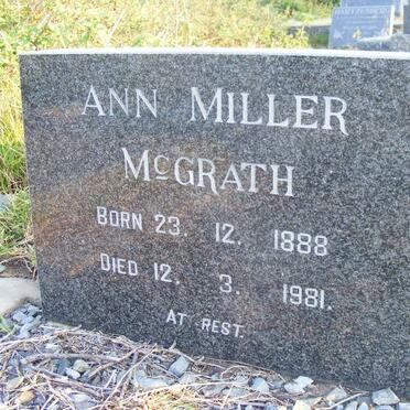 McGRATH Ann Miller 1888-1981