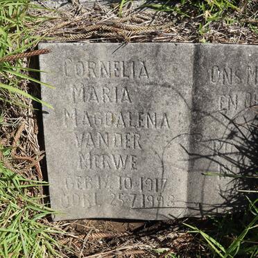 MERWE Cornelia Maria Magdalena, van der 1917-1998