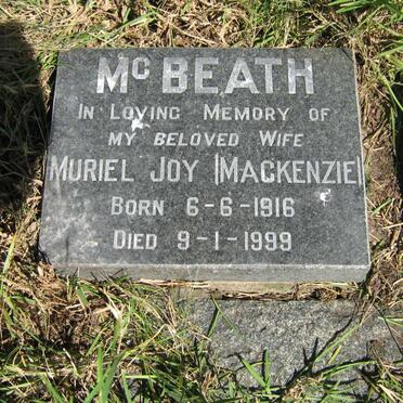 McBEATH Muriel Joy MacKENZIE 1916-1999