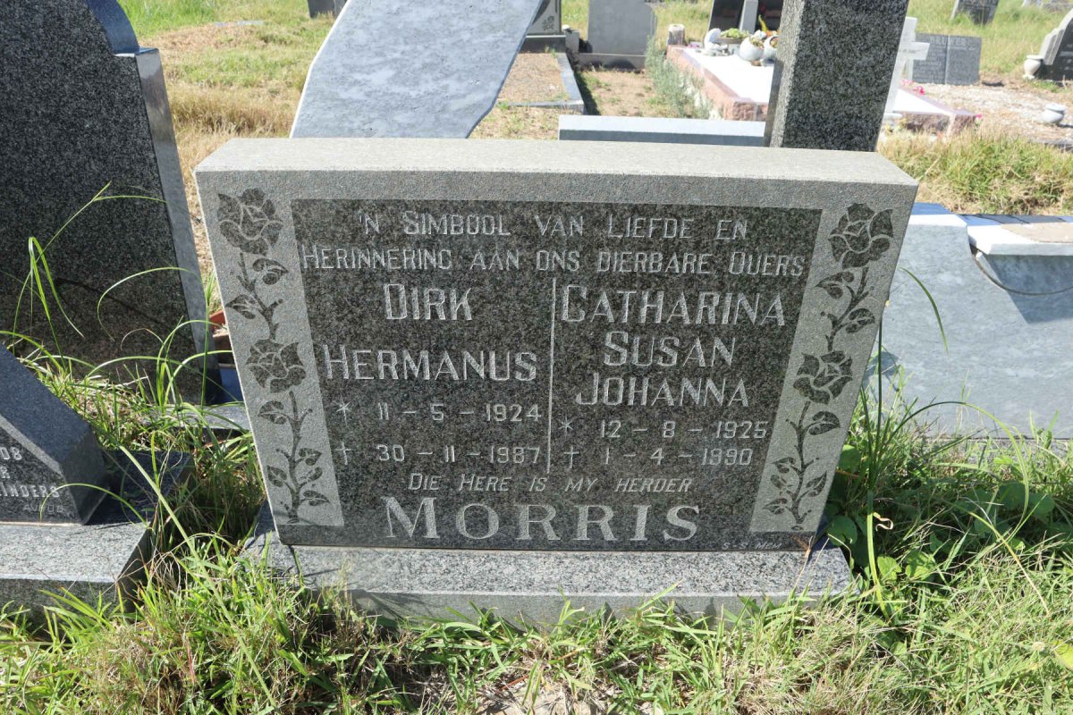 MORRIS Dirk Hermanus 1924-1987 &amp; Catharina Susan Johanna 1925-1990