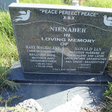 NIENABER Ronald Ian 1933-2017 &amp; Mary Magdalene MOUNTFORT 1937-2008