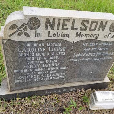 NIELSON Henry George 1854-1910 & Caroline Louise SIMON 1863-1898 :: NIELSON Lawrence Nicholas 1882-1964 :: NIELSON Lawrence Alexander -1909