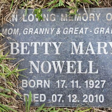 NOWELL Betty Mary 1927-2010