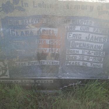 OPENSHAW Eric James 1895-1958 &amp; Clara KRIEL 1909-1954