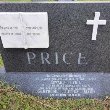 PRICE Edward Cyril -1977 &amp; Gertrude Elfrida Maud -1989