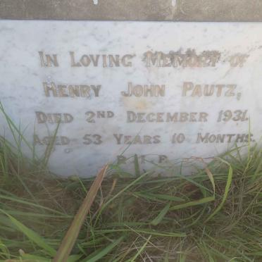 PAUTZ Henry John -1931