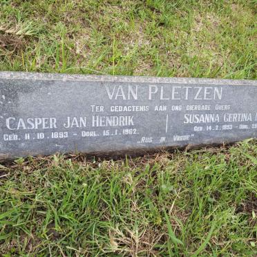 PLETZEN Casper Jan Hendrik, van 1893-1962 &amp; Susanna Gertina Maryna 1893-1962