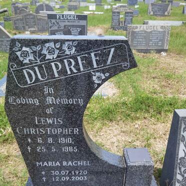 PREEZ Lewis Christopher, du 1910-1985 &amp; Maria Rachel 1920-2003