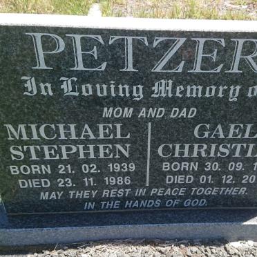 PETZER Michael Stephen 1939-1986 &amp; Gael Christine 1941-2012