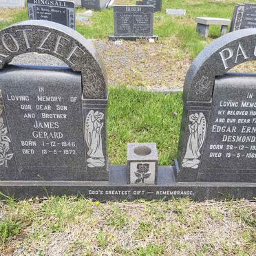 PAGEL Edgar Ernest Desmond 1936-1968 :: KOTZEE James Gerard 1946-1972