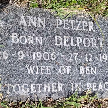 PETZER Ann nee DELPORT 1906-1974