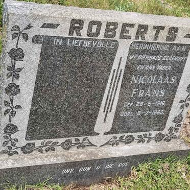 ROBERTS Nicolaas Frans 1916-1960
