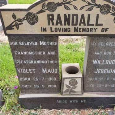 RANDALL Willoughby Jeremiah 1896-1969 &amp; Violet Maud 1900-1990