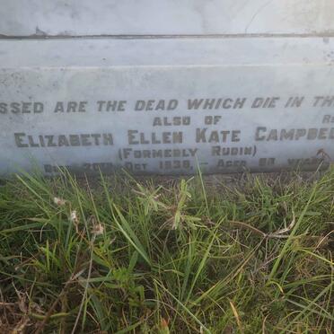 RUDIN Frederick -1911 :: CAMPBELL Elizabeth Ellen Kate  formerly RUDIN -1938